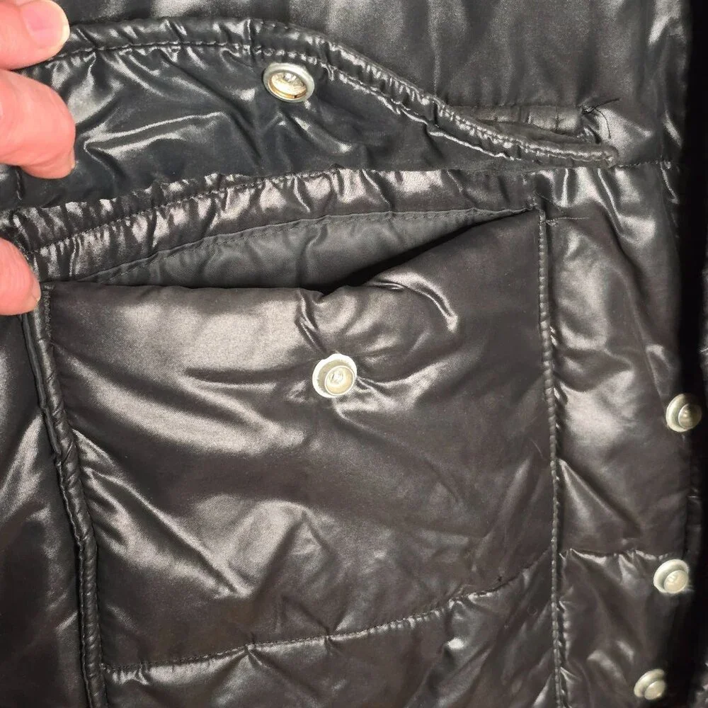 VTG Wynns Xtend Official Racing Puffer Jacket LG Black Snap Zip Closure USA 70s - Picture 2 of 14